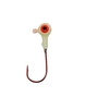 Round Head Jig Head with Eyes 1/8oz Size 2 Red Hook - Glow