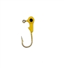 Round Head Jig Head with Eyes 1/32oz Size 6 Gold Hook - Yellow