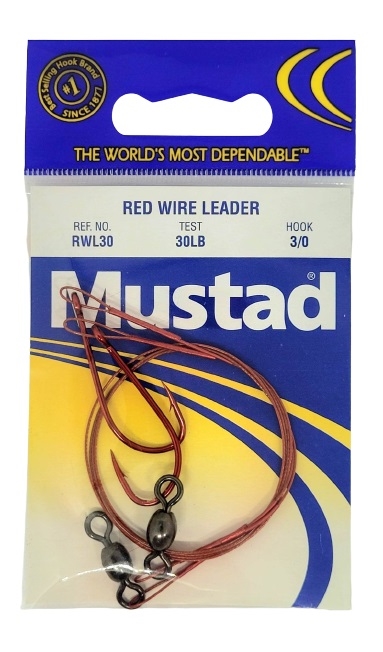 MUSTAD Wire Leader with Crane Swivel and Snap - 3/PK
