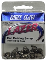 Eagle Claw Lazer Ball Bearing Swivel w/ Solid SS Rings - 240lb Test