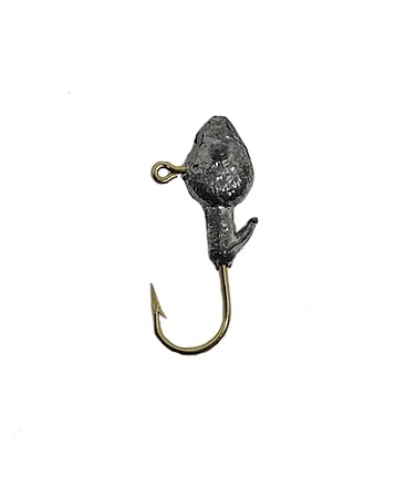 Unpainted Minnow Head Jig Head with Eyes 1/16oz Size 6 Gold Hook