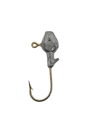 Unpainted Minnow Head Jig Head with Eyes 1/32oz Size 4 Gold Hook