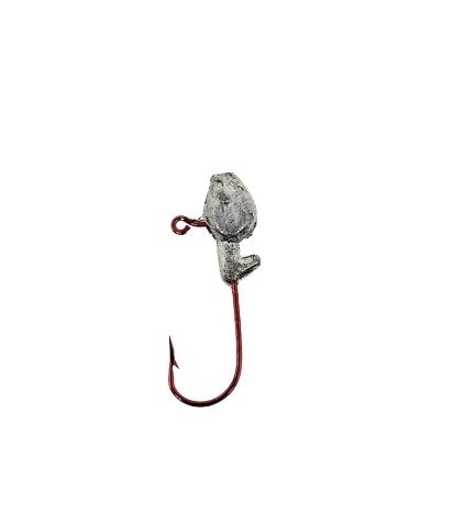 Unpainted Minnow Head Jig Head with Eyes 1/32oz Size 4 Red Hook
