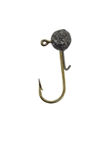 Unpainted Round Head Jig Head with Wire Barb 1/16oz Size 4 Gold Hook