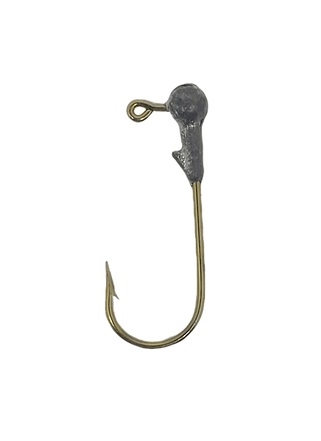 Round Head Jig Head with Eyes 1/32oz Size 6 Gold Hook - Black