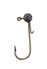 Unpainted Round Head Jig Head with Wire Barb 1/32oz Size 2 Gold Hook