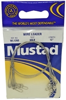 Mustad Wire Leader - 60lb Test 12in Length 3pk