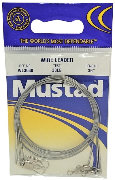 Mustad Wire Leader - 30lb Test 36in Length 3pk