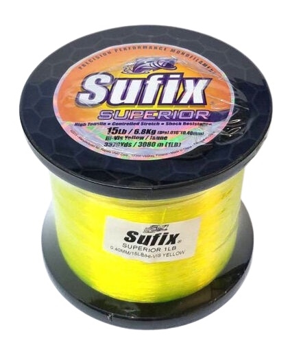 Sufix Superior Monofilament Fishing Line - Hi-Vis Yellow 1lb Spool