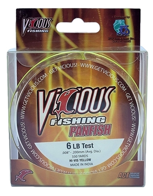 Vicious Fishing PPYL Panfish Monofilament Fishing Line, Hi-Vis Yellow