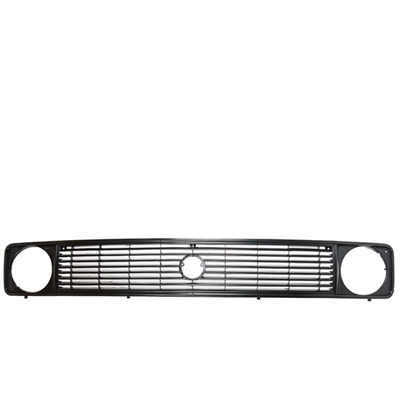 Upper Radiator Grill - Vanagon models with round headlights, a 95mm emblem, and without chrome trim