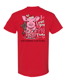 SC Valentine Back Print Love You Pig Time-Red
