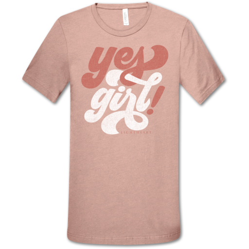 LH Yes Girl Front Print-Heather Prism Peach