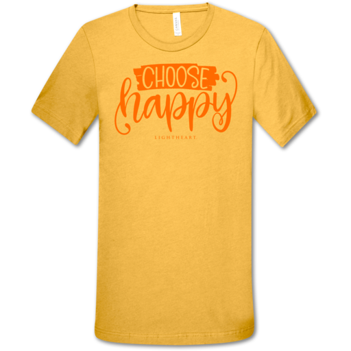 LH Choose Happy Front Print-Heather Yellow Gold