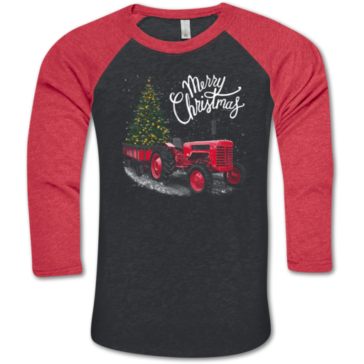 LH Tractor Merry Christmas BB Tee-V. Black/V. Red