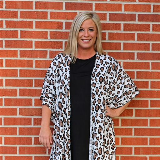 LH White Leopard Short Sleeve Kimono