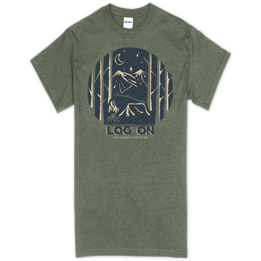 SC Soft Log On front print-Heather Military Green