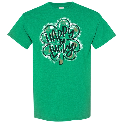 SC Soft Happy Go Lucky front print-Htr Irish Green