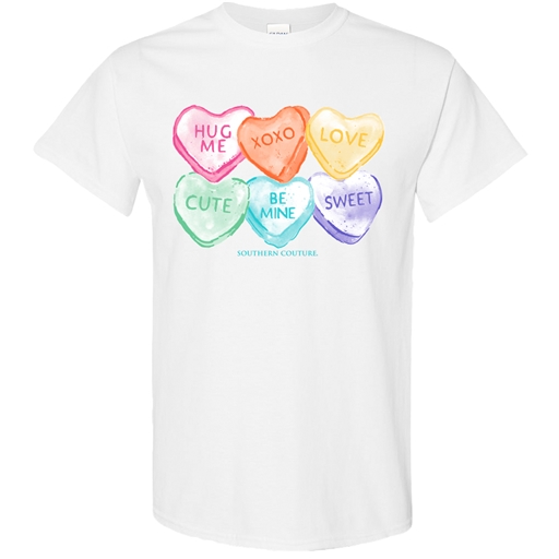 <!030>SC Soft Valentine Candy Hearts front print-White