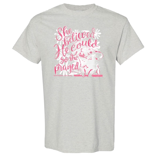SC Soft She Believed He Could front print-Ice Grey
