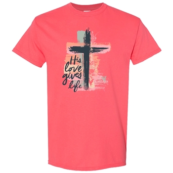 SC Soft His Love Gives Life front print-Coral Silk