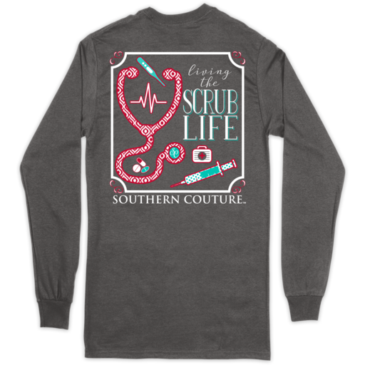 SC Classic Scrub Life on Long Sleeve - Charcoal