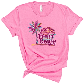 SC Premium Feelin' Beachy front print-Htr Bubblegum