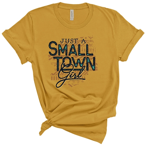 SC Premium Small Town Girl front print-Heather Mustard