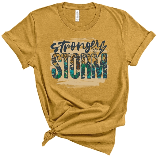 SC Premium Stronger Than the Storm front print-Htr Mustard