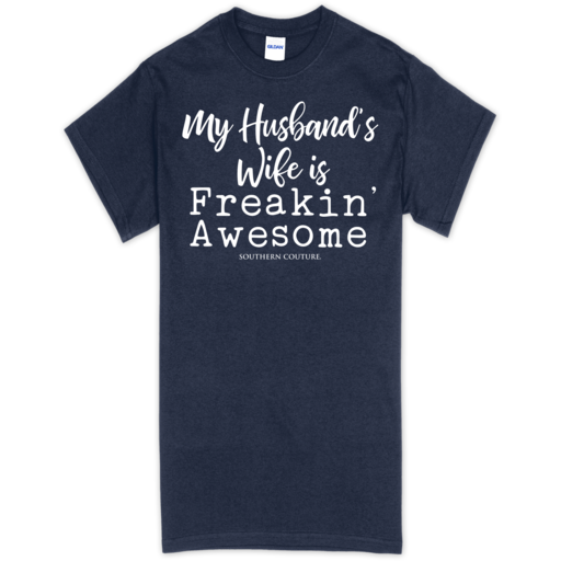 SC Soft My Husband's Wife Front Print-Navy