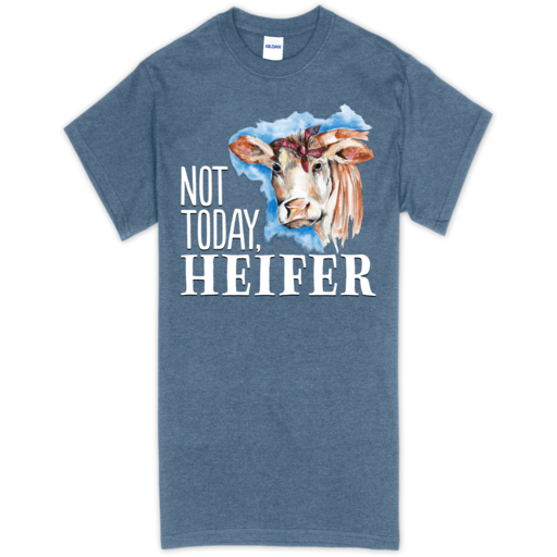 SC Soft Not Today, Heifer Front Print-Heather Indigo