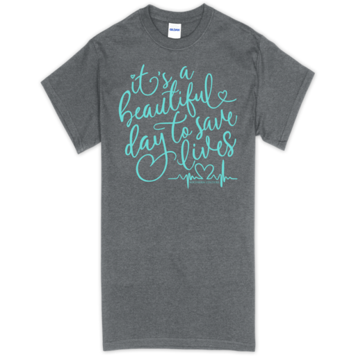 SC Soft Save Lives Front Print-Graphite Heather