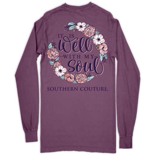 SC Comfort Well With My Soul on Long Sleeve-Berry