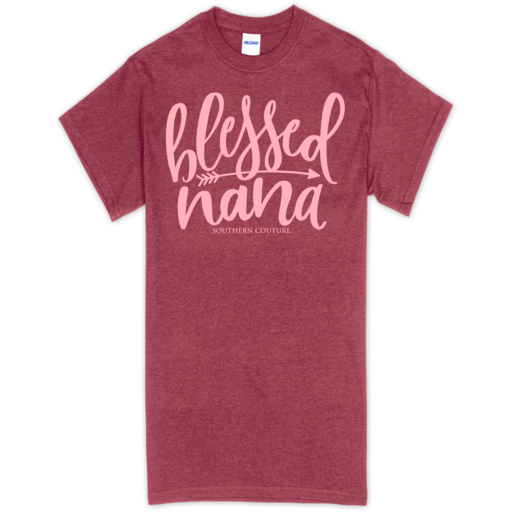 SC Soft Blessed Nana Front Print-Heather Cardinal