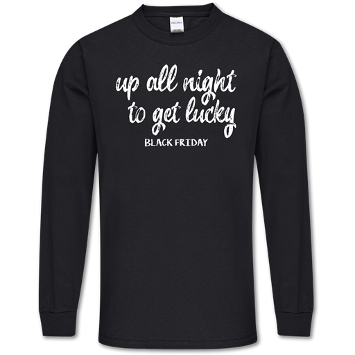 SC Soft Up All Night Front Print on Long Sleeve-Black