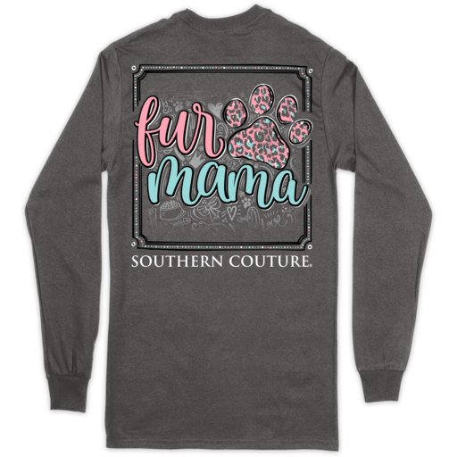 SC Classic Fur Mama Paw in Long Sleeve-Charcoal