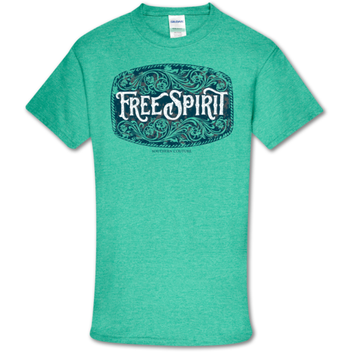 SC Soft Free Spirit front print-Heather Seafoam