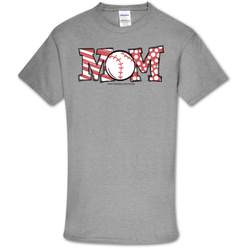 SC Soft Baseball Mom front print-Sport Grey