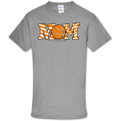 SC Soft Basketball Mom front print-Sport Grey