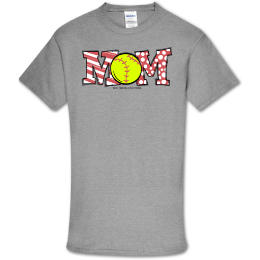 SC Soft Softball Mom front print-Sport Grey