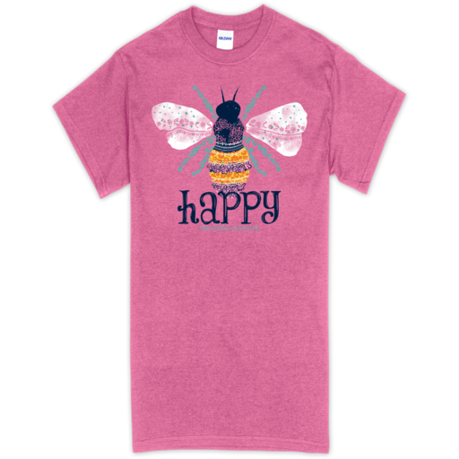 SC Soft Happy With Bee front print-Heather Heliconia