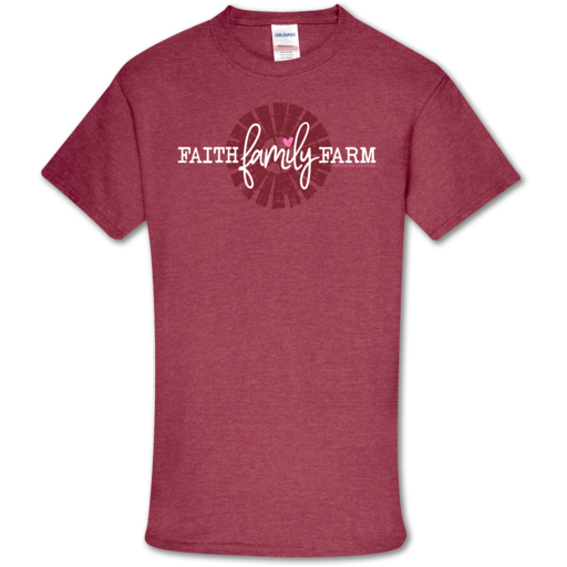 SC Soft Faith Family Farm front print-Hthr. Cardinal