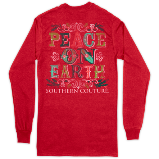 SC Classic Peace on Earth on Long Sleeve-Red