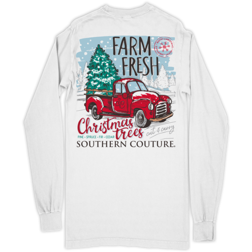 SC Comfort Farm Fresh Christmas Trees on LS-White