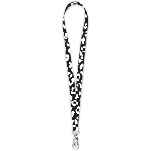 SC Black/White Leopard Lanyard