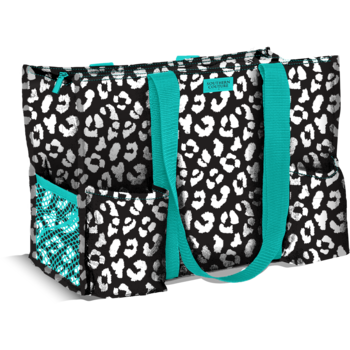 SC Pocket Tote Bag-Black/White Leopard