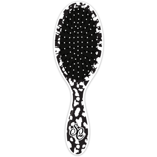 SC Round Brush Black/White Leopard