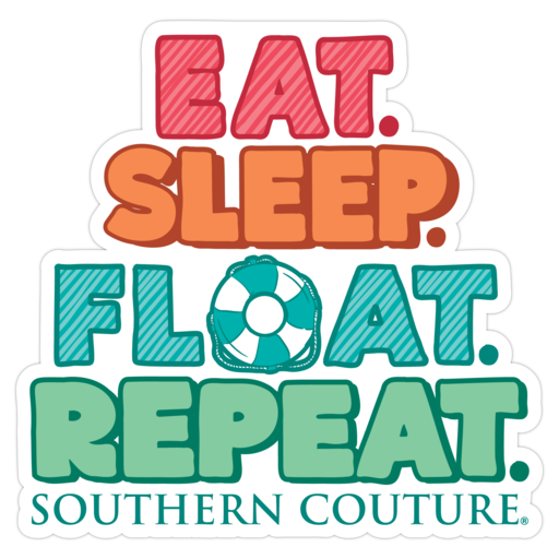 SC Eat Sleep Float Sticker - 24 pack