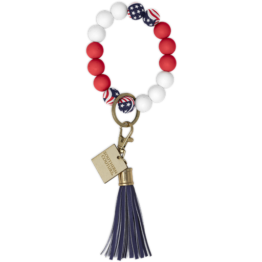 SC Silicone Beaded Bracelet Key Chain-Home of the Free