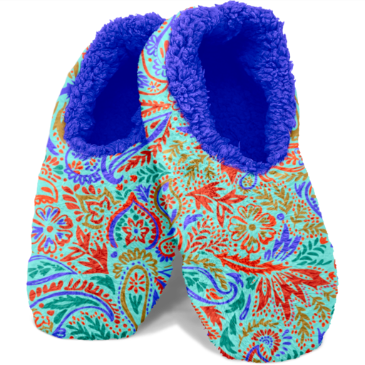 SC Western Paisley Fuzzy Slippers with Grips